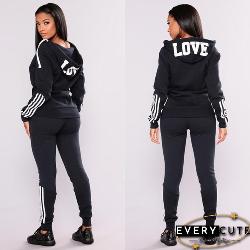 Women's Hot Sale Tracksuit Casual Sportswear Pullover Hoodies+Pants Zipper Jogging Suit