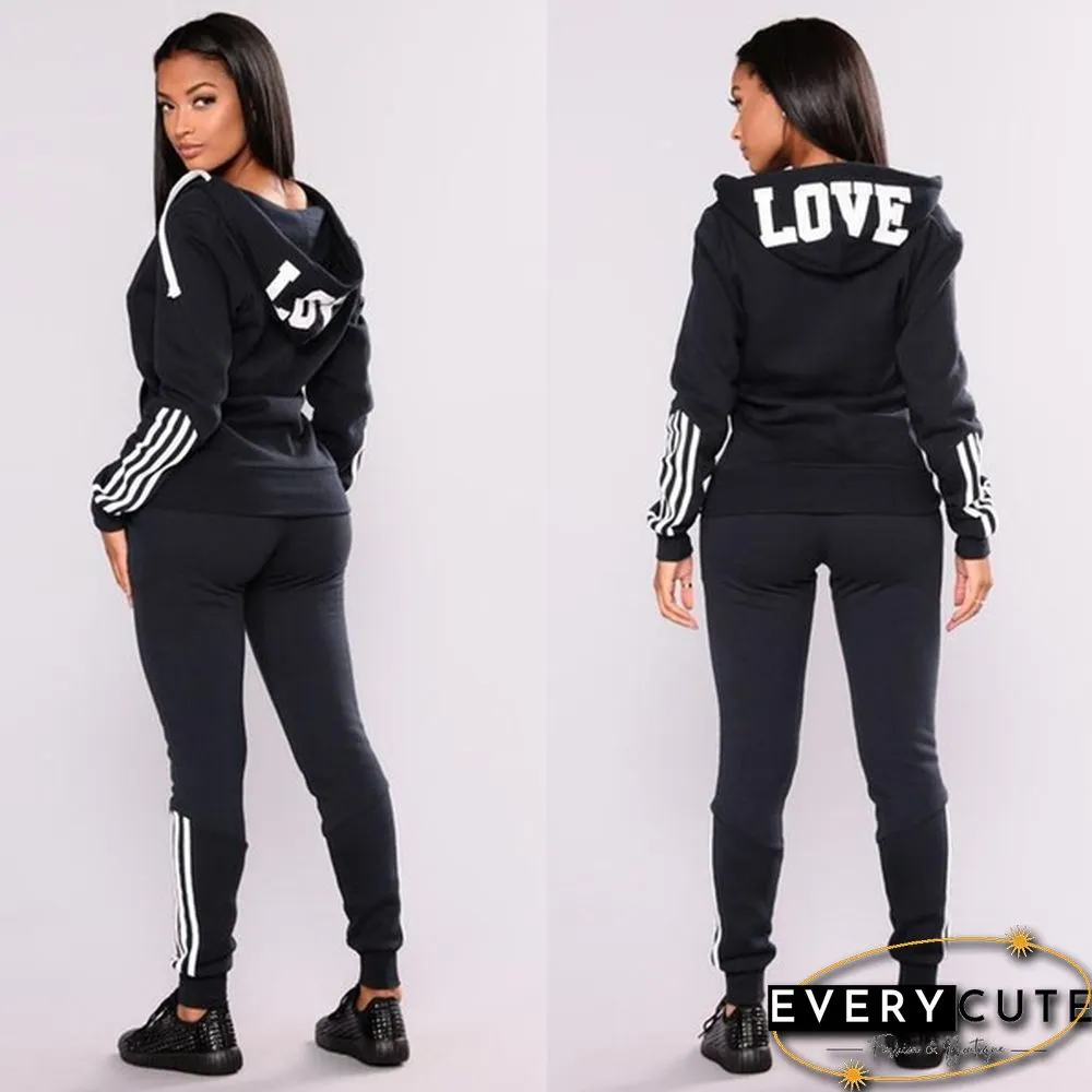 Women's Hot Sale Tracksuit Casual Sportswear Pullover Hoodies+Pants Zipper Jogging Suit
