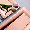 10 Pack | Rose Gold Studded Rim 16" Heavy Duty Paper Serving Trays - 1100 GSM