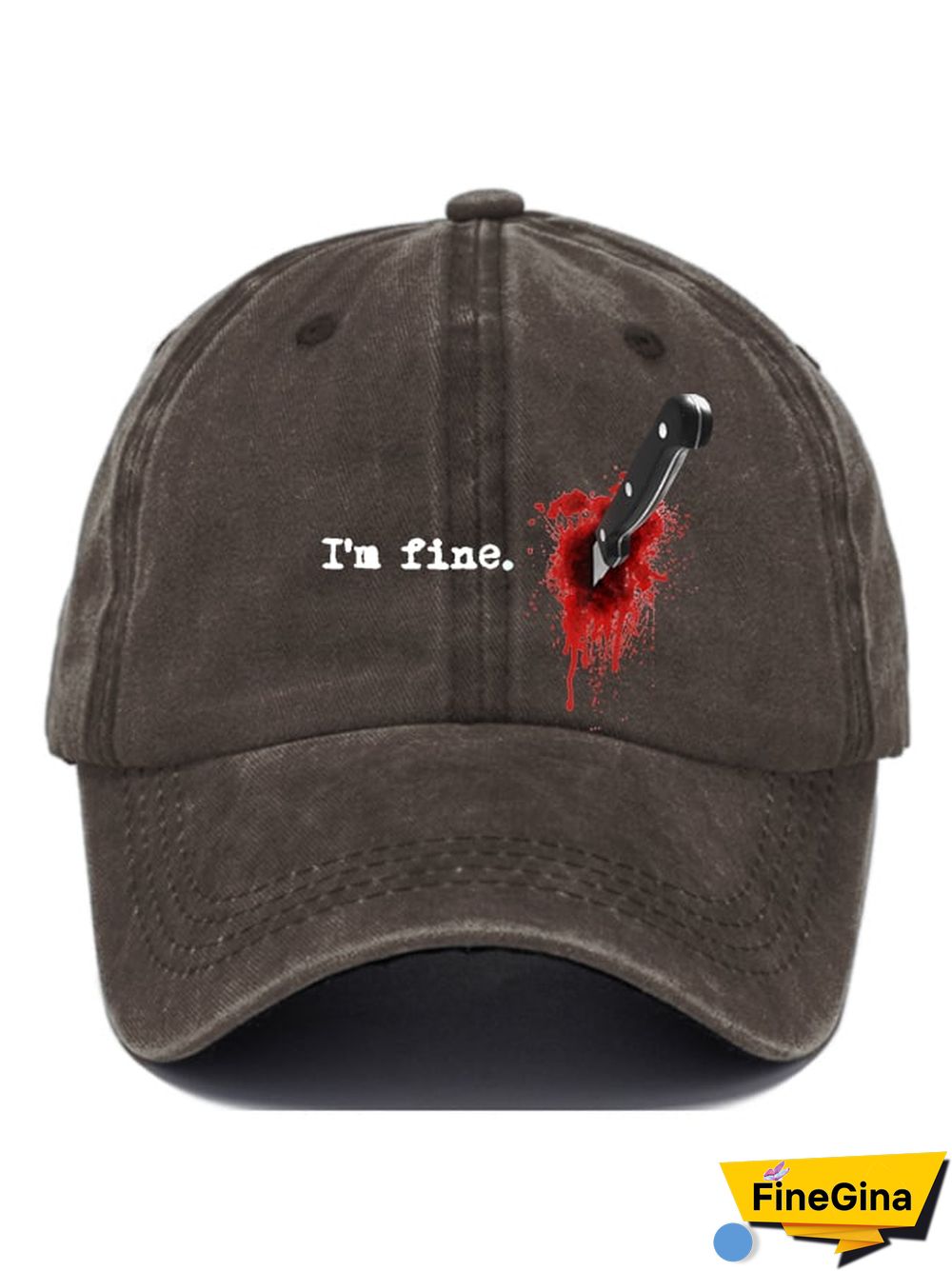 Casual I'm Fine Print Baseball Cap