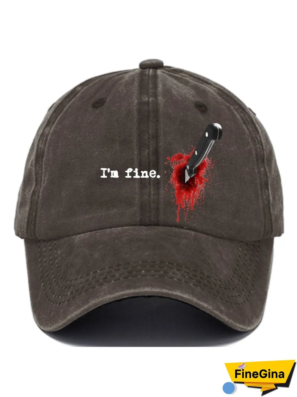 Casual I'm Fine Print Baseball Cap