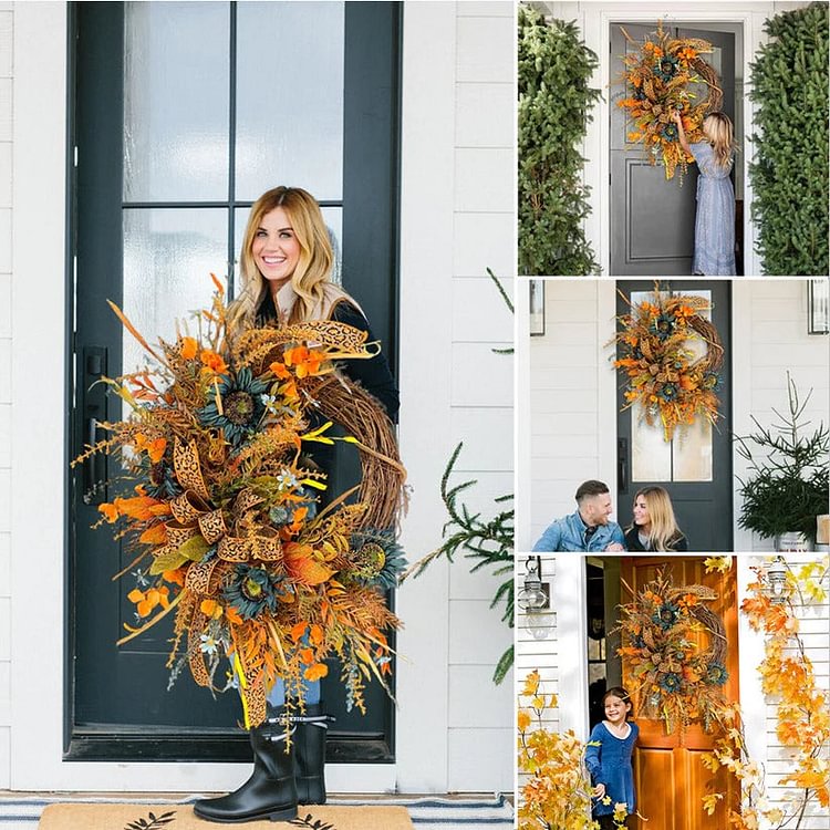 Autumn Sale EXTRA LARGE Fall Grapevine Wreath - Single or Double Door Design