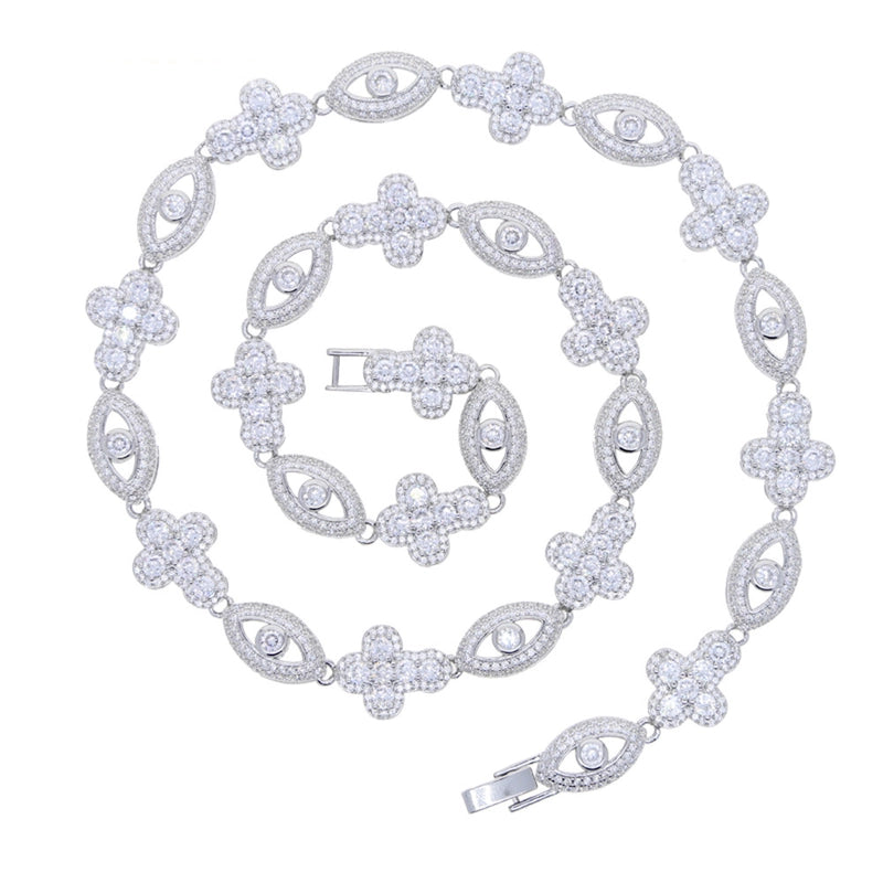 Hip-Hop Vintage Style Cross Eye Copper Men's Necklace Men Chain Necklaces