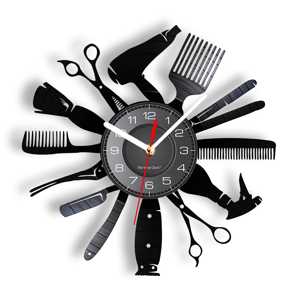 

Barber Tools Logo Hairstylist - Vinyl Record Wall Clock - Without LED, 501 Original