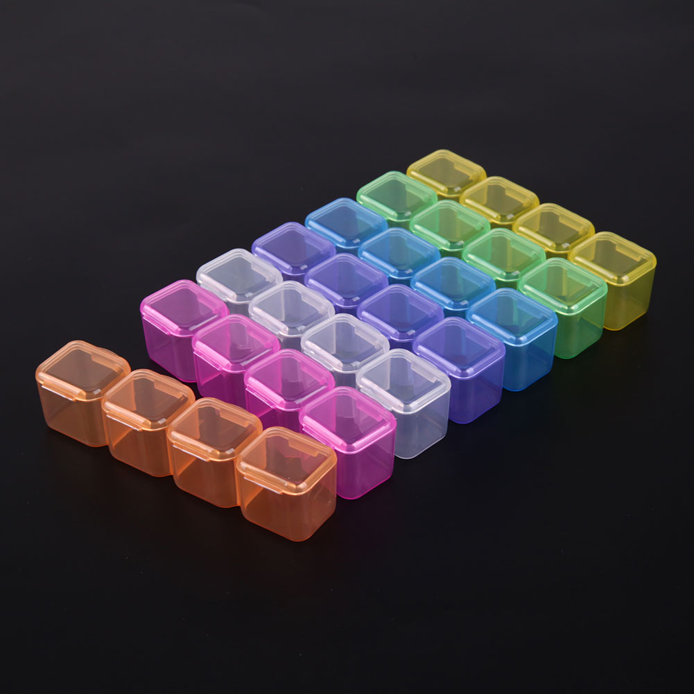 

28 Slot Plastic Diamond Storage Bo* (Colorful), 5pcs, 501 Original