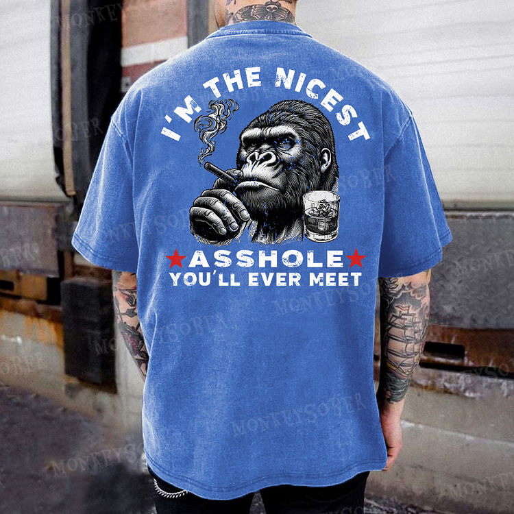 I'm The Nicest Asshole You'll Ever Meet Washed T-Shirt