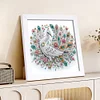 5D DIY Partial Special Shaped Drill Diamond Painting Kit Peacock Decor With Frame Kit 18x18cm