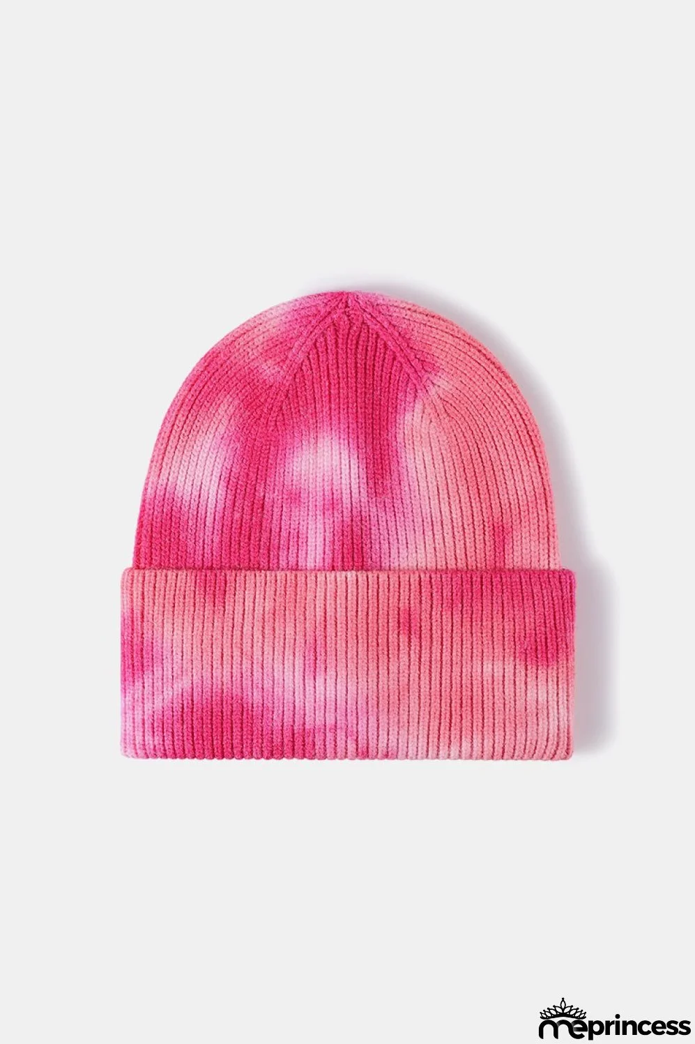 Tie-Dye Cuffed Rib-Knit Beanie Hat