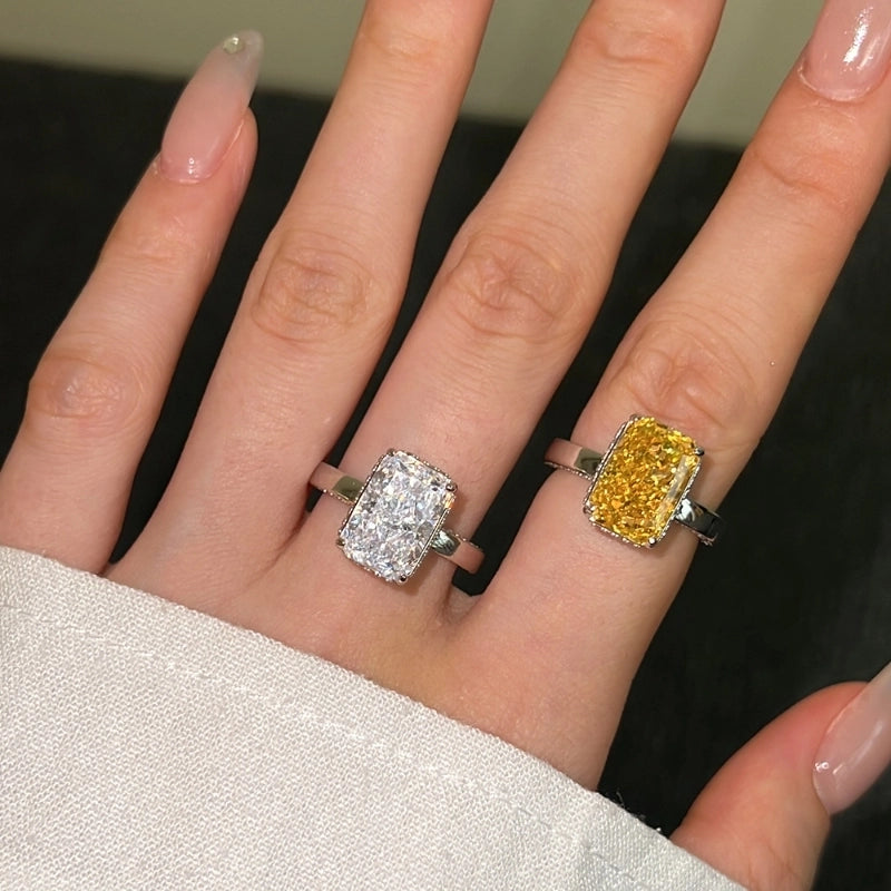 925 Sterling Silver Zircon Geometric Rings