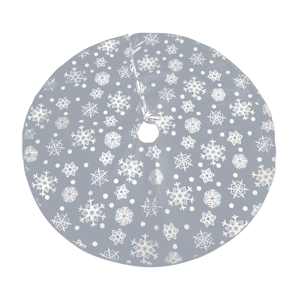 

122cm Snowflake Christmas Tree Skirt Xmas Tree Apron Round Carpet Floor Mat, 501 Original