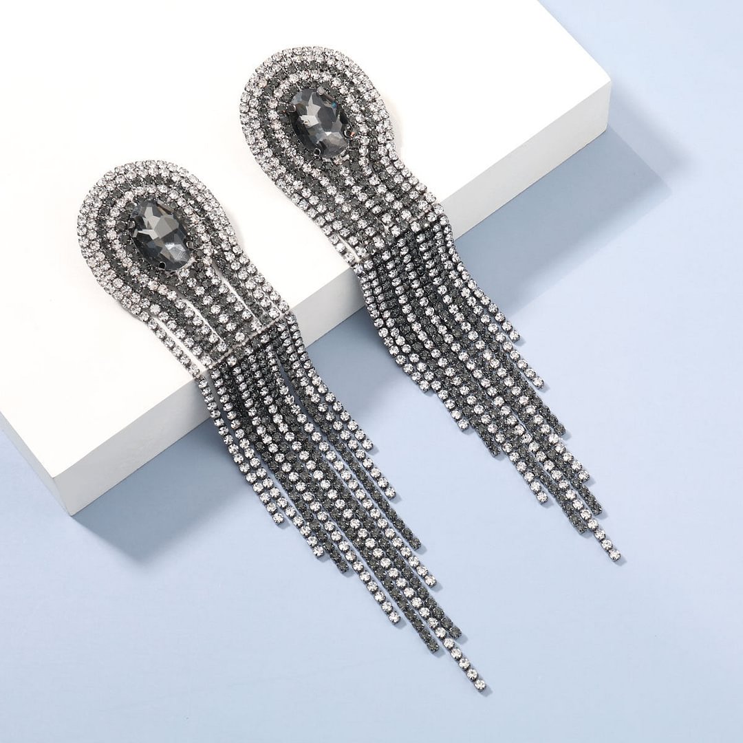 Rhinestone Tassel Dangle Women's Earrings