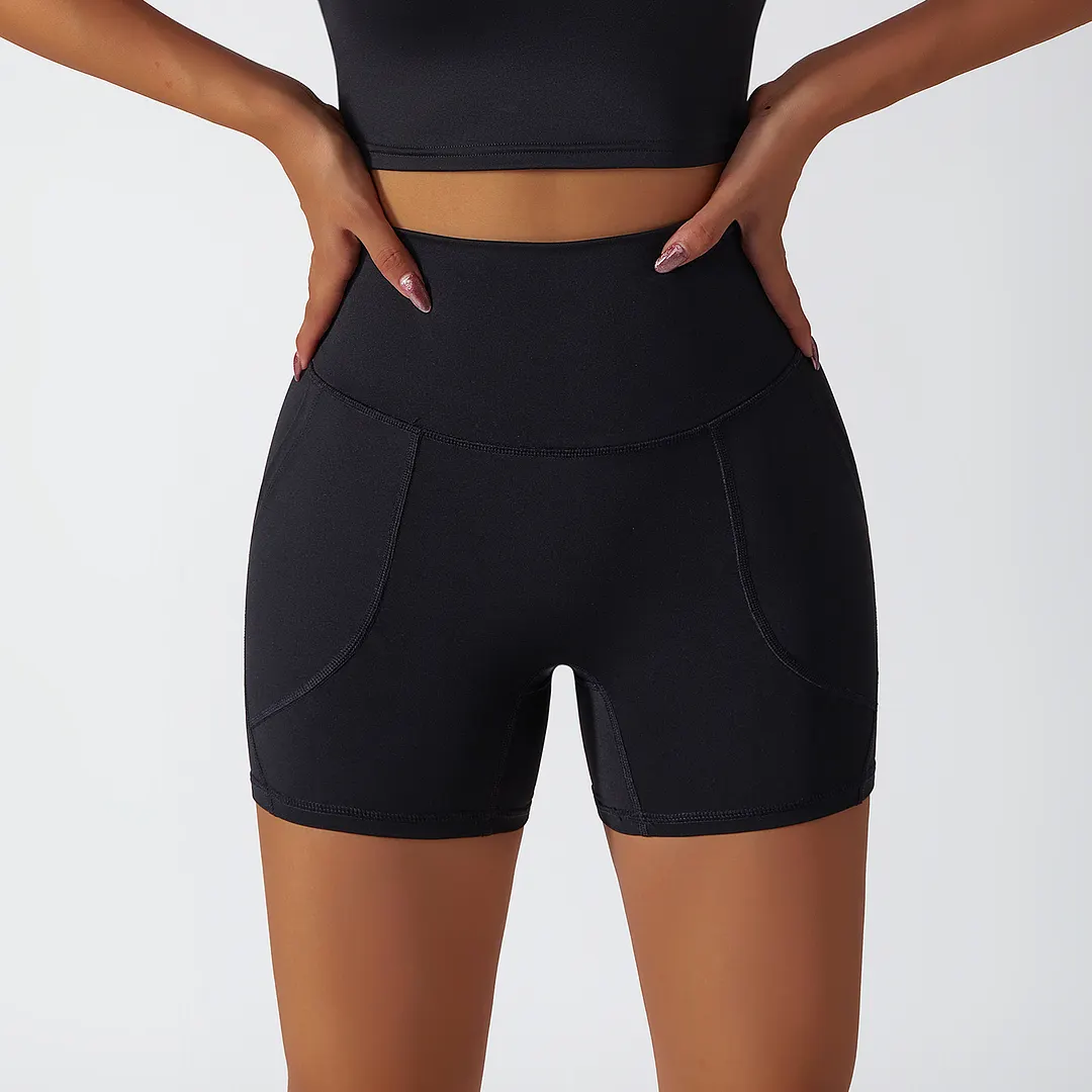 Buy different colors and types of high rise no camel toe squat proof tummy control comfort lightweight buttery soft hot yoga shorts womens on Hergymclothing