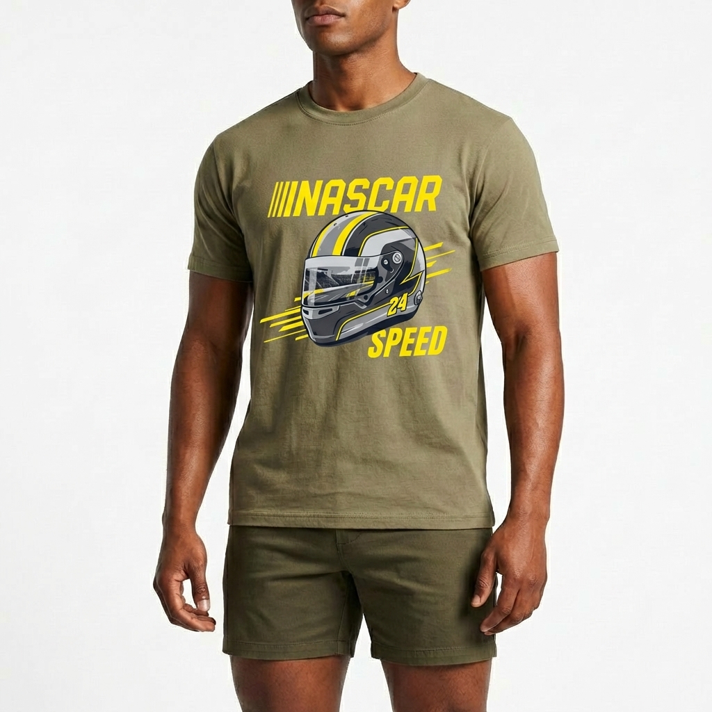  Men's American Racing-themed Casual Printed Short-Sleeved T-shirt Avantcool
