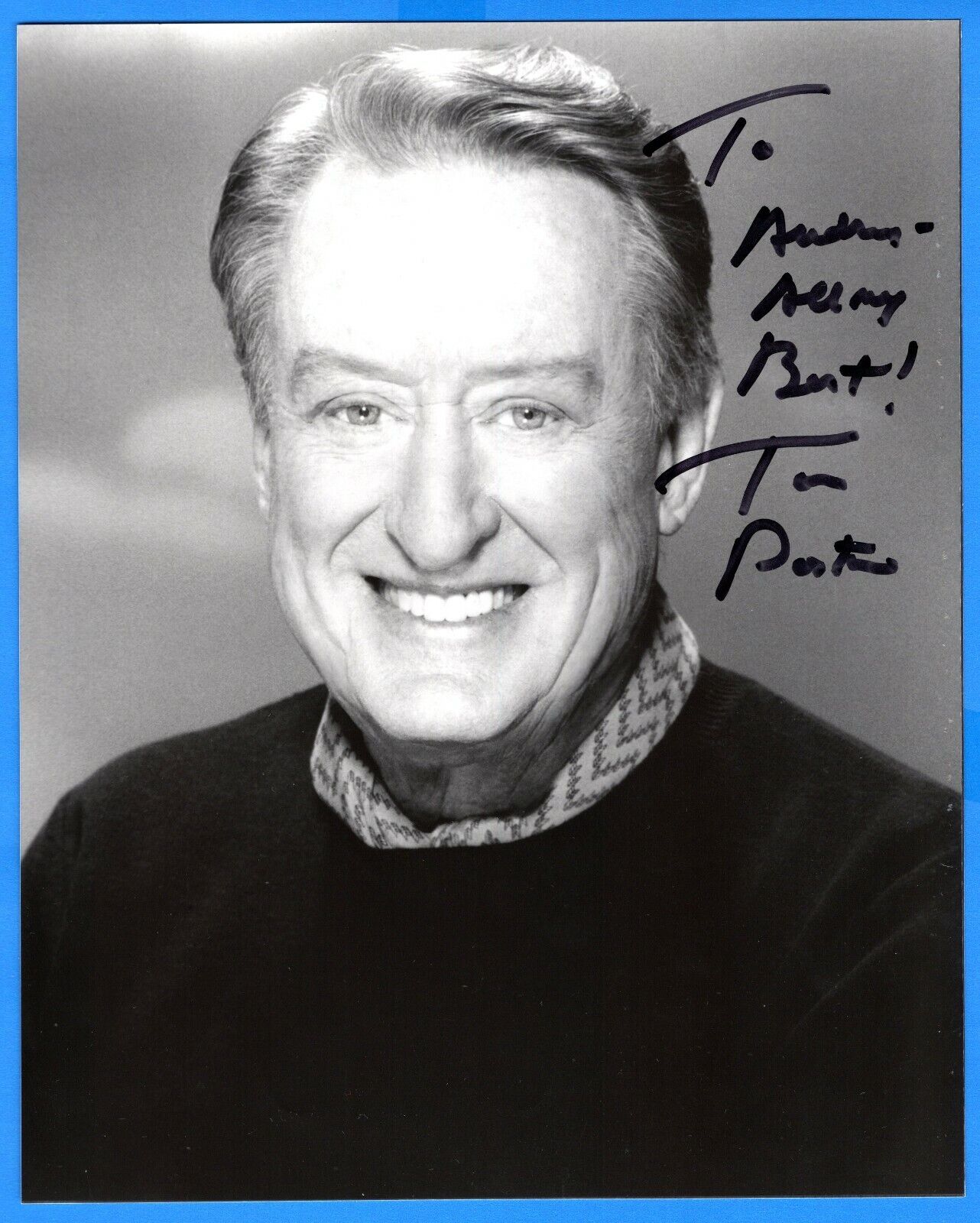 Tom Poston Actor Hand Signed Autograph 8x10 Photo Poster painting with Todd Mueller COA