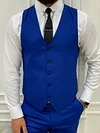 Lambrusco Blue Slim Fit Peak Lapel Striped Suit