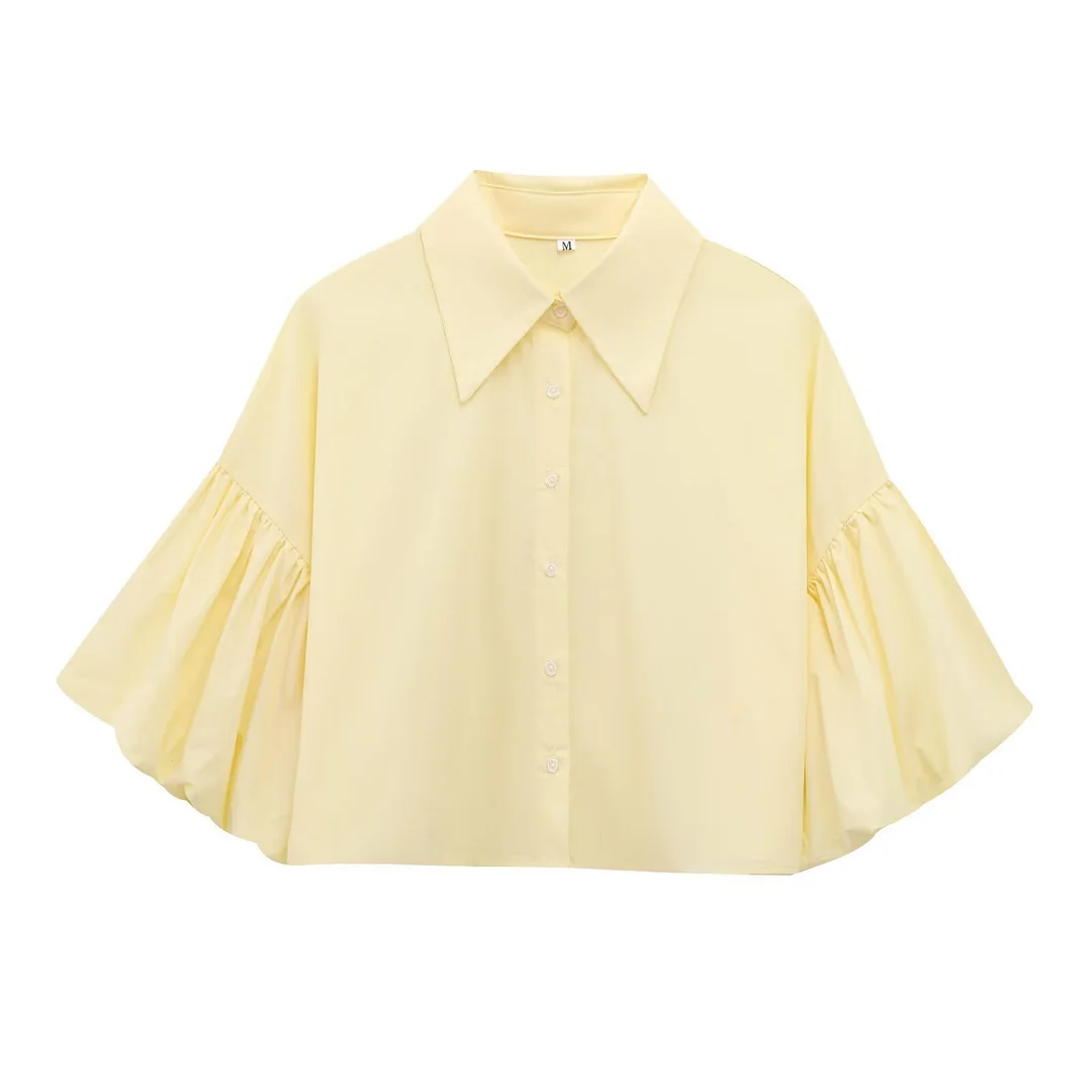 Nigikala Nigikala Sleeves Loose Open-Sleeve Shirt Top 2025 Spring New Women's Clothing E48720