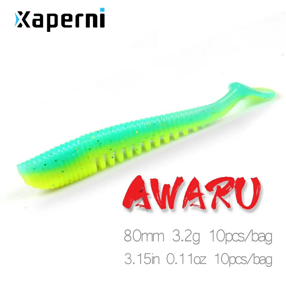 Xaperni 80mm 3.2g 10pcs/bag Fishing Lures soft lure Artificial Bait Predator Tackle jerkbaits for pike and bass