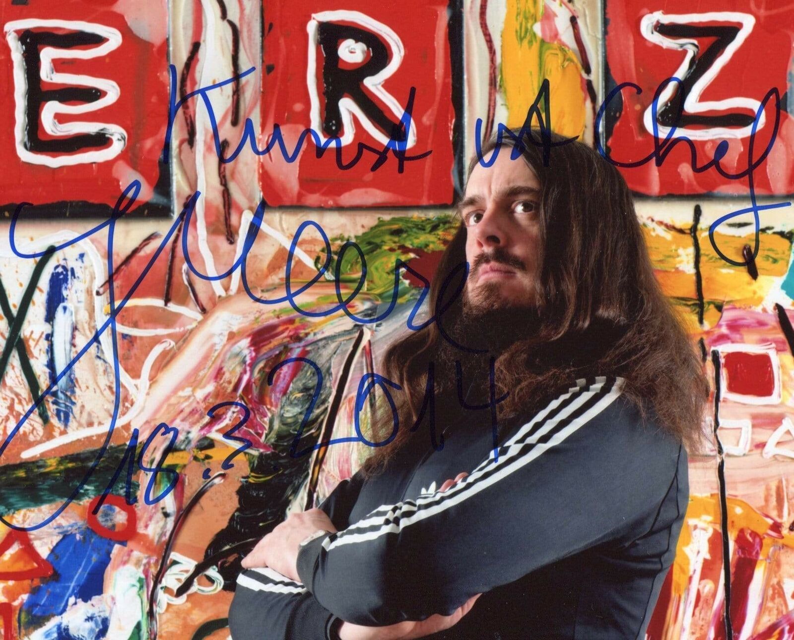 PAINTER SCULPTOR ARTIST Jonathan Meese autograph, In-Person signed Photo Poster painting