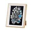 Kits d&rsquo;art partiel color&eacute;s en forme sp&eacute;ciale 5d DIY avec diamants &agrave; points avec cadre en bois, peintures de diamants, art de pierres pr&eacute;cieuses 17x22cm pour adultes, d&eacute;butants, d&eacute;coration int&eacute;rieure