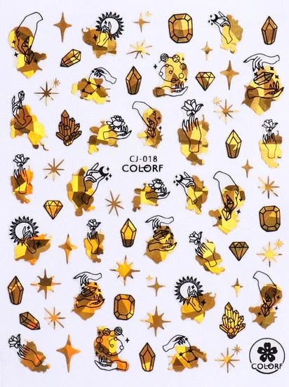 1PC Fall Leaf Flowers Line 3D Nail Sticker Mape Leaves Waves Pattern Decals Slider DIY Nail Art Decoration Wraps For Manicures-Nail Inspo