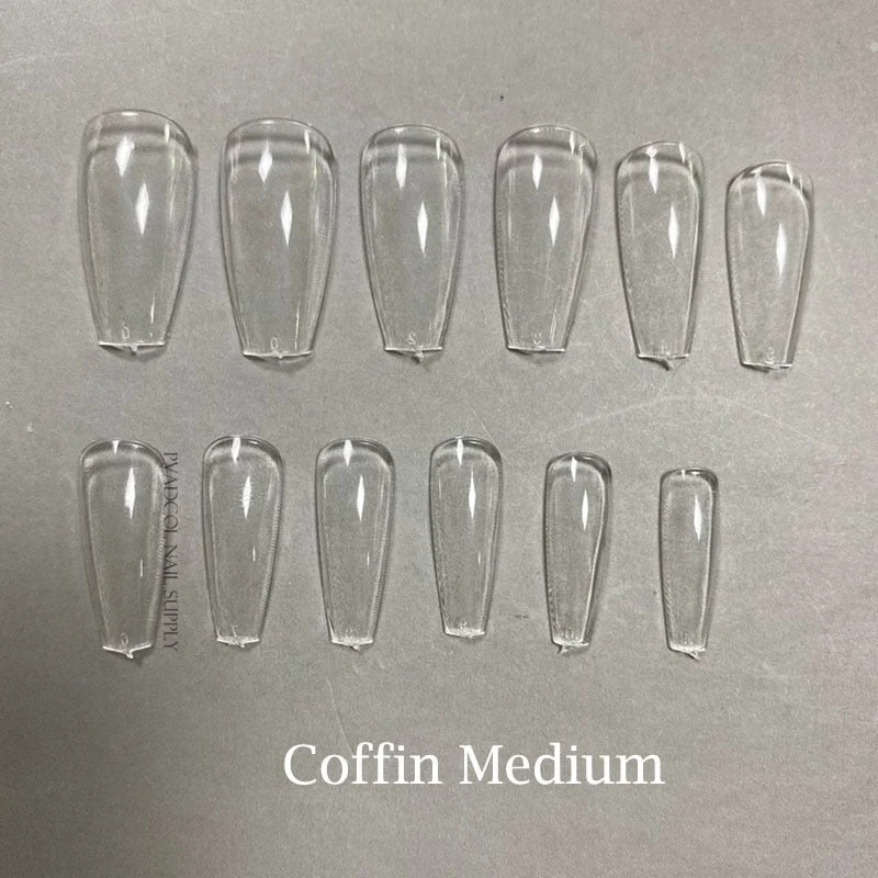 XXL Clear Square Full Cover Press On False Nail Tips Extra Long Nails Straight Shape False Tips UV Gel Manicure Tool Fake Finger-Nail Inspo