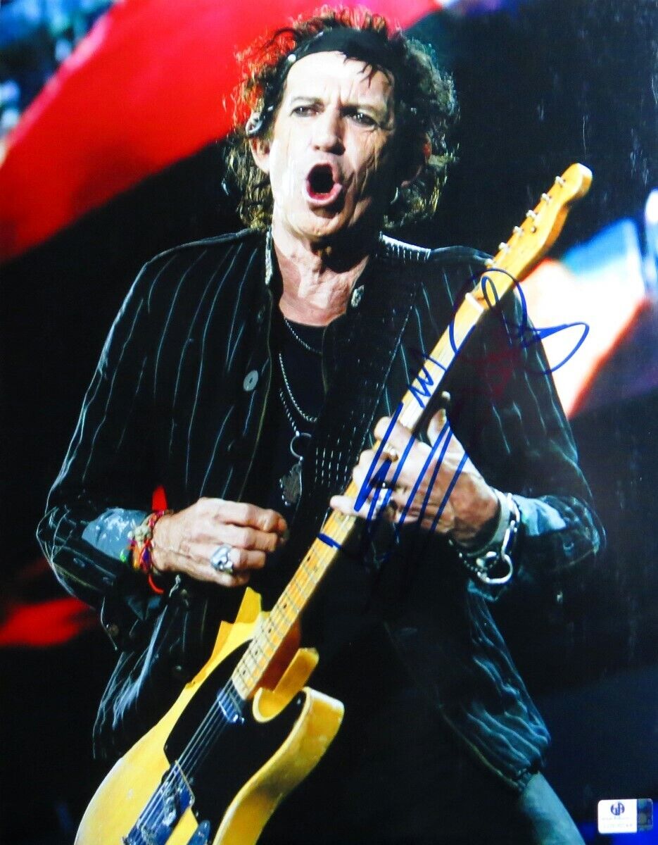 Keith Richards Signed Autographed 11X14 Photo Poster painting The Rolling Stones Guitar GV806544