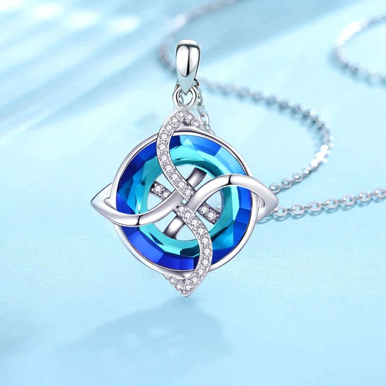 For Friend - S925 We are Like a Small Badass Gang Crystal Irish Knot Necklace