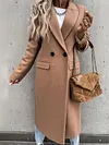 Fashion Solid Color Lapel Loose Long Sleeves Coat