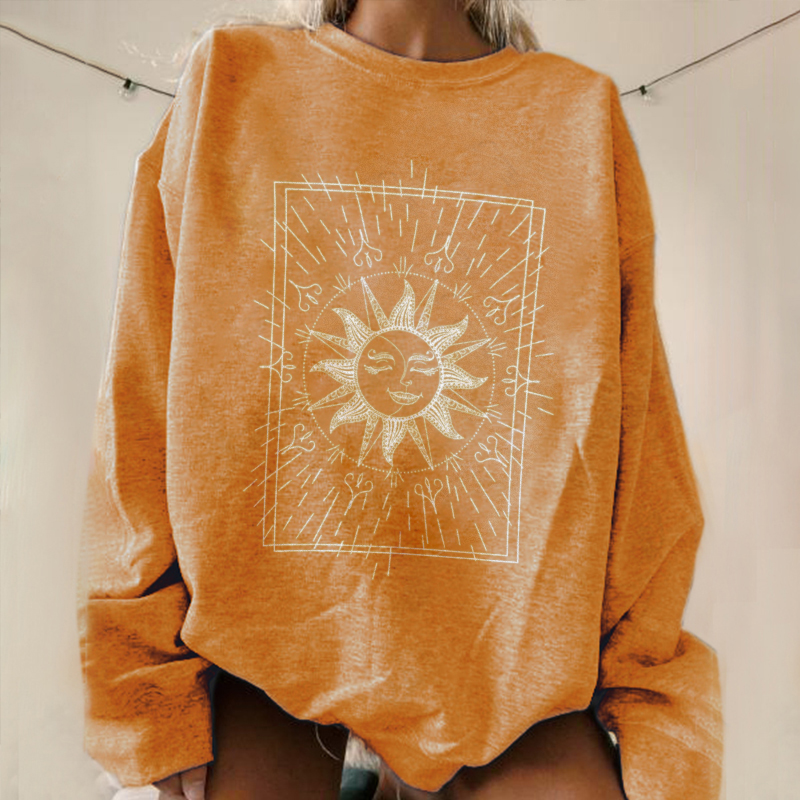   Basic sun and moon printed sweatshirt - Neojana