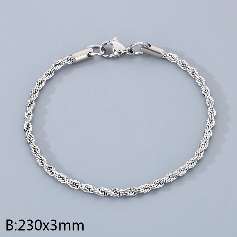 Minimalist Twist 304 Stainless Steel 18K Gold Plated Bracelets In Bulk