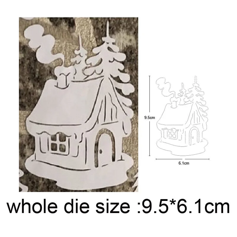 Christmas House Tree Metal Cutting Dies Stencils dies for DIY Scrapbooking Dies Decorative Embossing Die Cuts Paper Cards Making