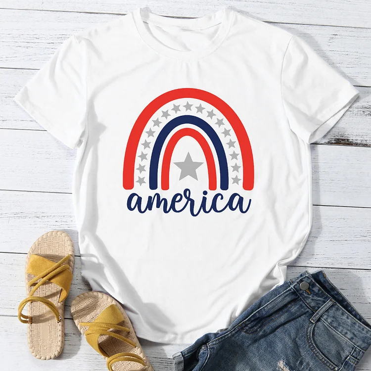 4th of July Rainbow T-shirt Tee-JR00377