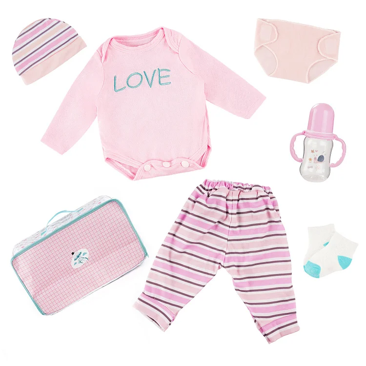 17"-22" Reborn Baby Pink Elephant Suits Accessories