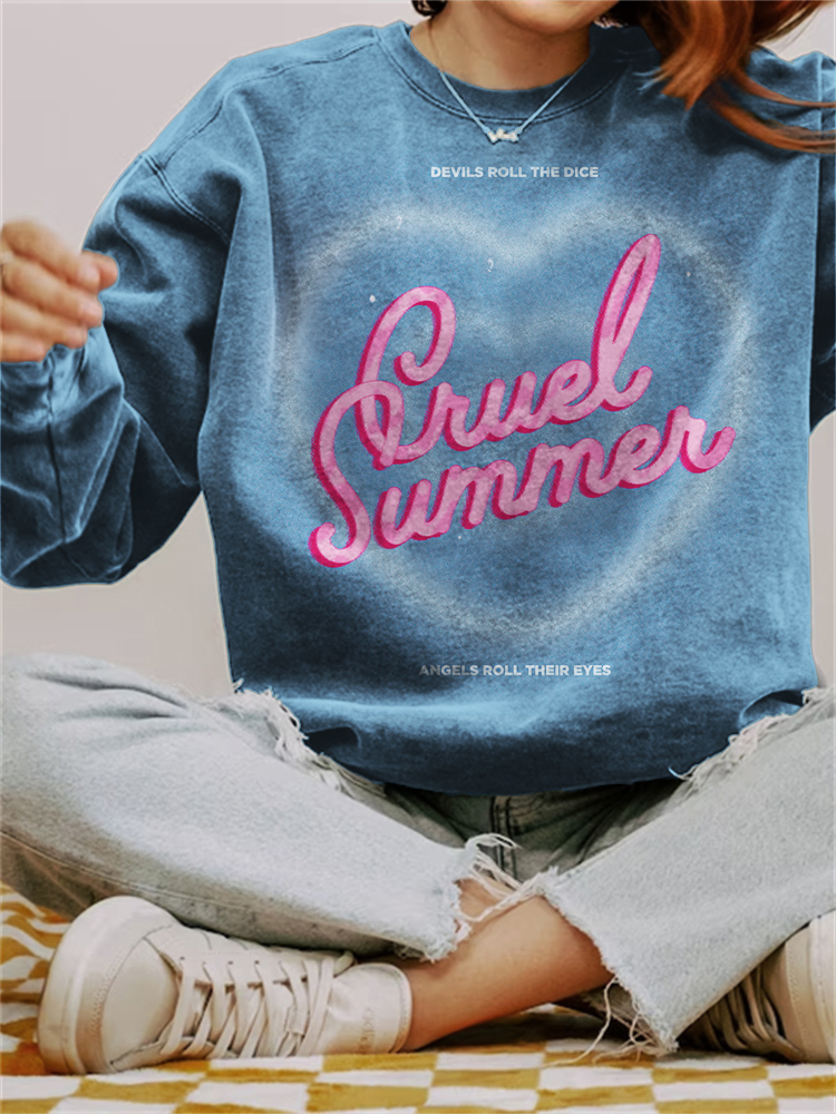 TS Cruel Summer Cute Vintage Washed Sweatshirt