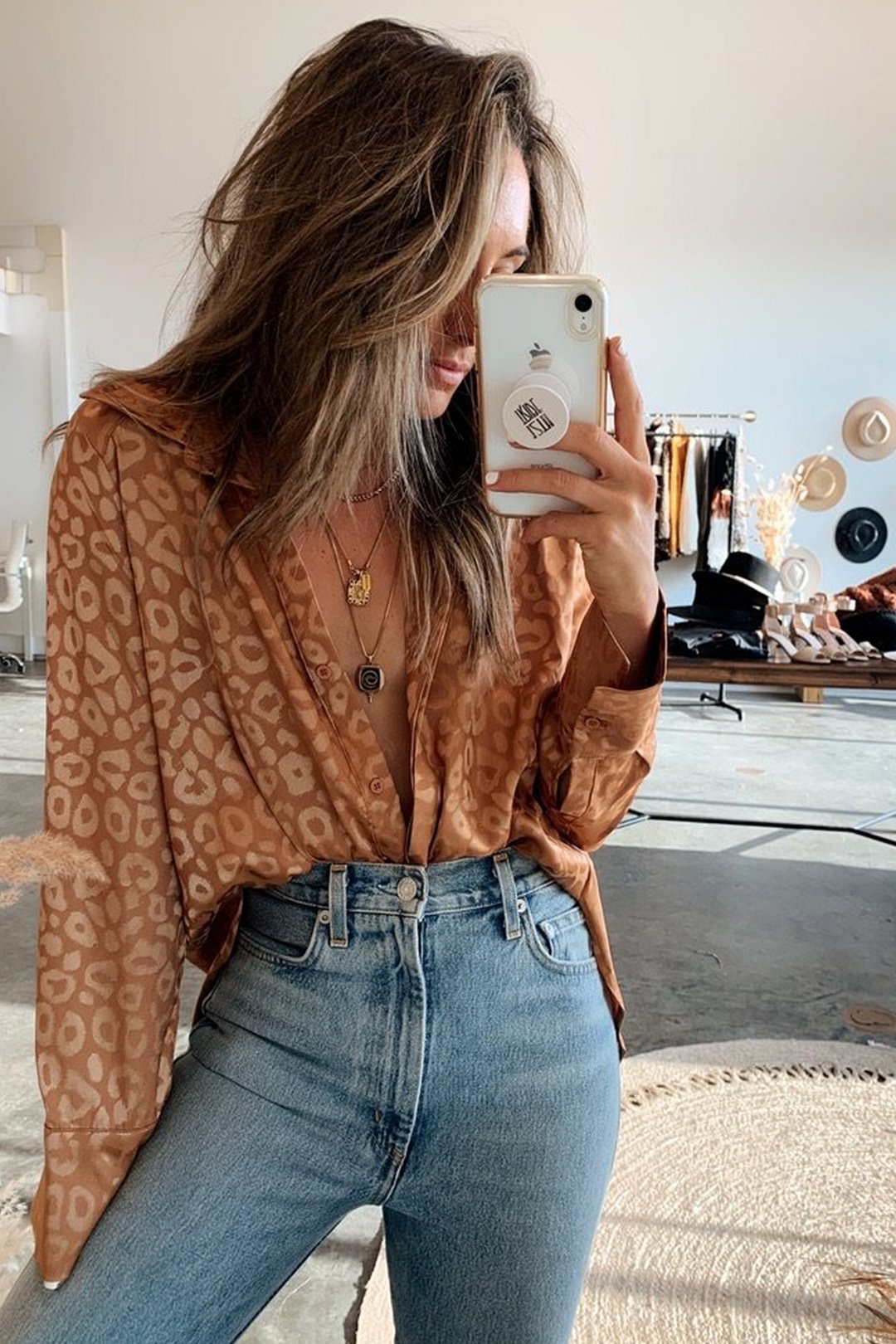 Gold Rush Gold Leopard Blouse