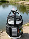 Fishing Bucket Organizer with Buckets Cover Ice Fishing Tackle Bag with Rod & Plier Holder Multi-Pockets for 5 Gallon Buckets Gear Accessories