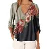 Camisa decote em V com estampa floral