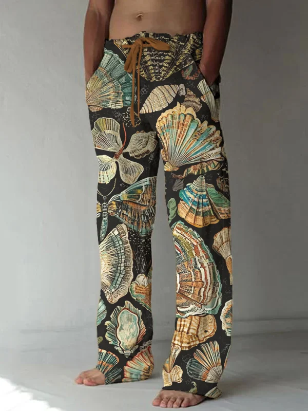 Men's Vintage Shell All Over Print Casual Pants
