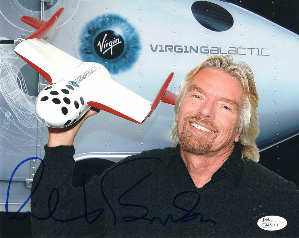 RICHARD BRANSON SIGNED AUTOGRAPH 8x10 Photo Poster painting - VIRGIN RECORDS GALACTIC GROUP JSA