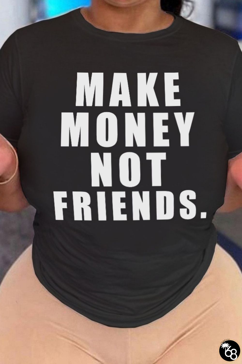 Black Casual Letter Print Basic O Neck T-Shirts | 168DEAL