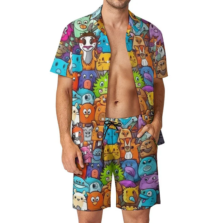 Men's Beach Suit Pattern Animal Illustration  customized, personalized, gift