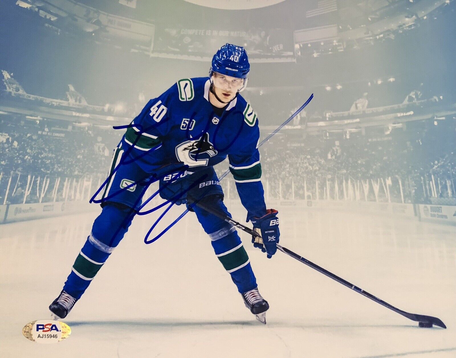 Elias Pettersson Signed Autographed Vancouver Canucks 8x10 Photo Poster painting Psa/Dna