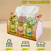 DIY Diamond Art Tissue Box Holder Best Grandma Ever PULeather Diamond Art Desktop Organizer Resin Rhinestone Storage Organizers Gem Art Home Office Decor Craft Gift for Women
