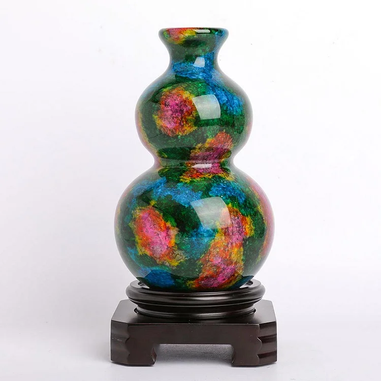 Colorful Jade Vase Free Form with Base