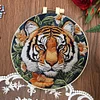 Tiger-DIY Embroidery Kit with Pattern Cotton Threads Needles Hoop 30*30cm/11.81*11.81in tapestrymarket