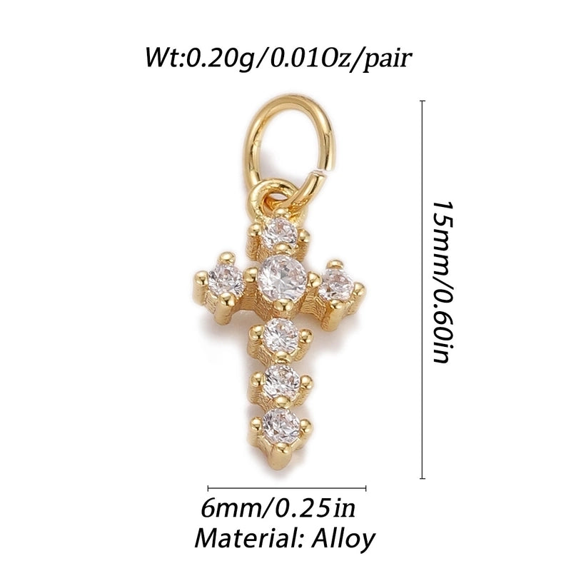 1 Piece Copper Zircon Cross Pendant