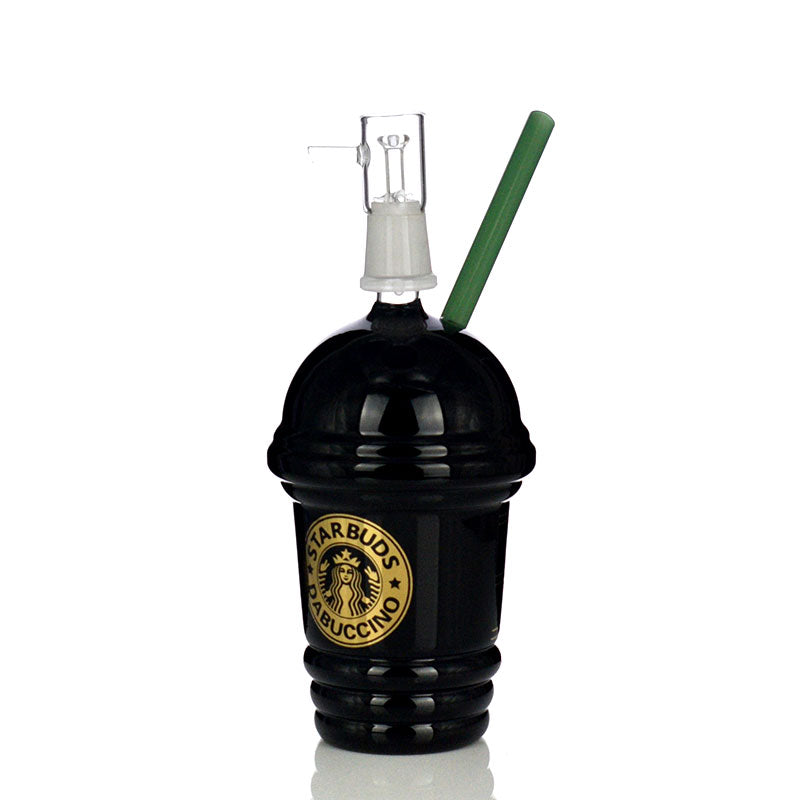 18MM 8 Inches Black Starbucks Cup Water Pipe Glass Smoking Cup