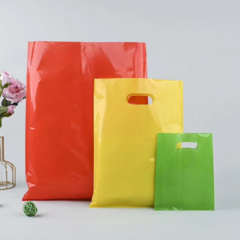 Factory Pe Flat Clothing Store Bag Advertising Bag Gift Plastic Four-finger Portable Packaging Bag Printable Logo