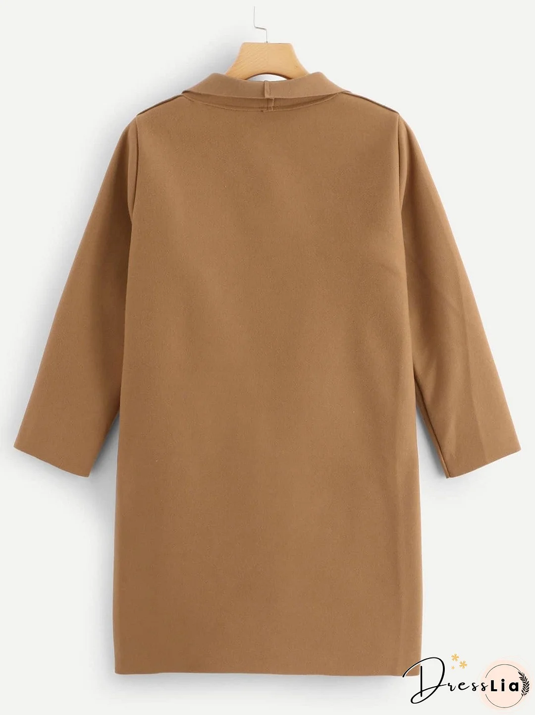 Solid Shawl Collar Dual Pocket Coat for Women