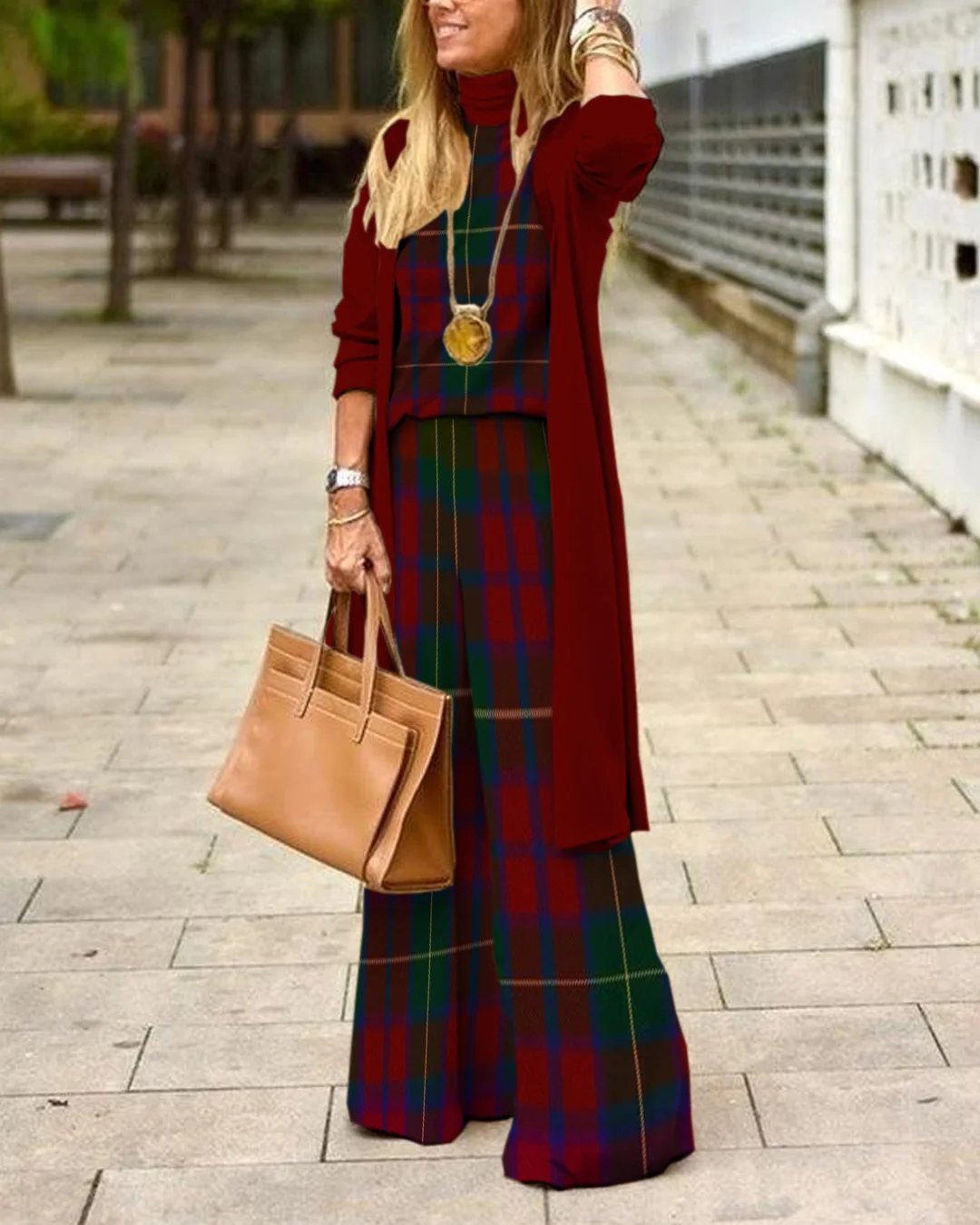 Herringbone Sweater Three-Piece Suit bbe8